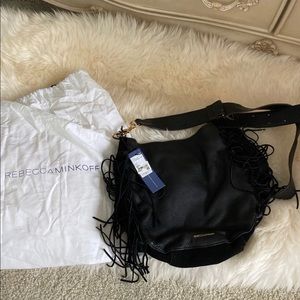 Rebecca Minkoff black soft leather hobo crossbody